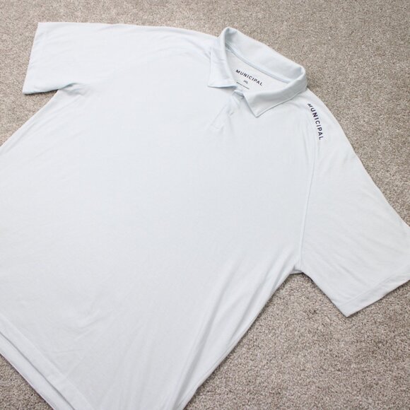 Muncipal Polo Shirt Mens 3XL XXL Light Blue Drirelease Utility Gear S/S Pullover - Picture 3 of 14